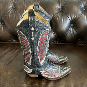 Corral Women’s Black and Red Winged Cowboy Boots size 8